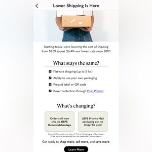 Poshmark Shipping Update Announcement
